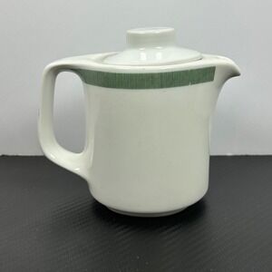 VINTAGE Bauscher Weiden Creamer Pitcher Green Stripe Bavaria Germany Porcelain